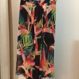 Long floral sheer skirt .with lining